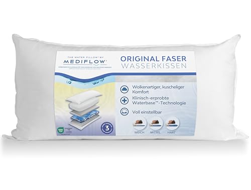 Mediflow Das erste & Originale Wasserkissen, klinisch erwiesen, um Nackenschmerzen zu reduzieren und den Schlaf zu verbessern Ideal für die richtige Nackenunterstützung (40 x 80 cm)