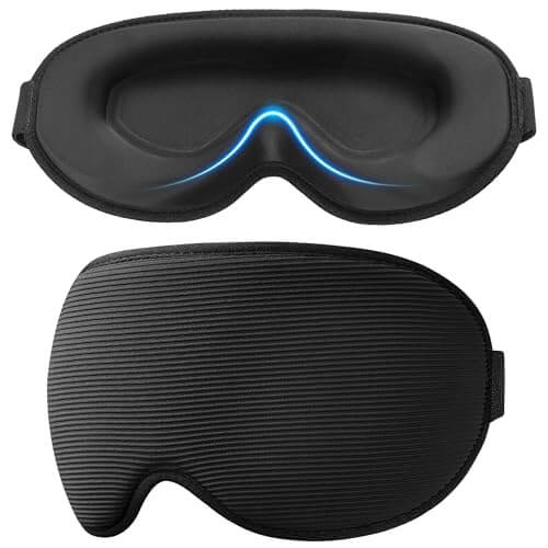 Gritin Schlafmaske für Seitenschläfer, Upgrade 3D Augenhöhlen Schlafbrille mit Verstellbarem Gummiband, Lichtblockierend & Atmungsaktiv, Augenmaske für Männer & Frauen, für Reise, Yoga, Nickerchen